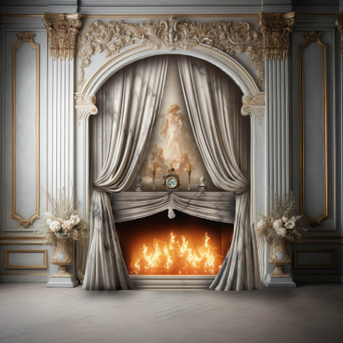 Carved marble fireplace