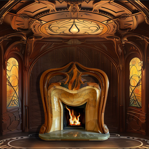 Art nouveau fireplace