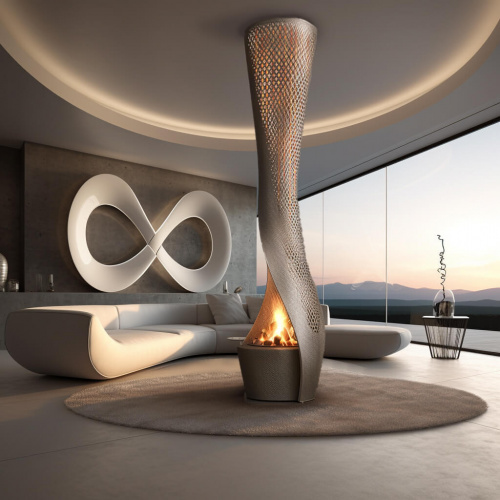 Metal fireplace